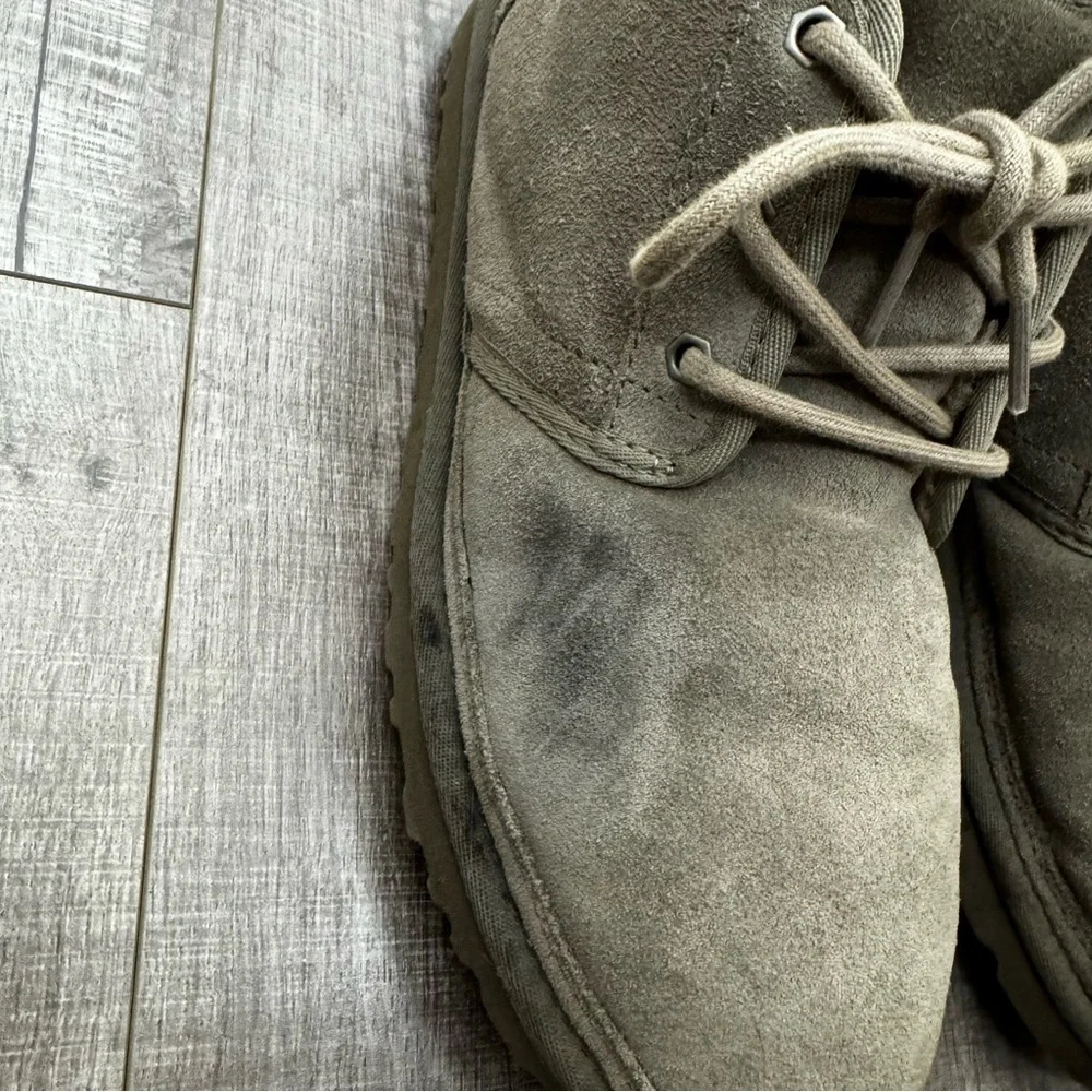 Ugg Neumel Chukka Gray Suede Sheepskin Boots Size 10
